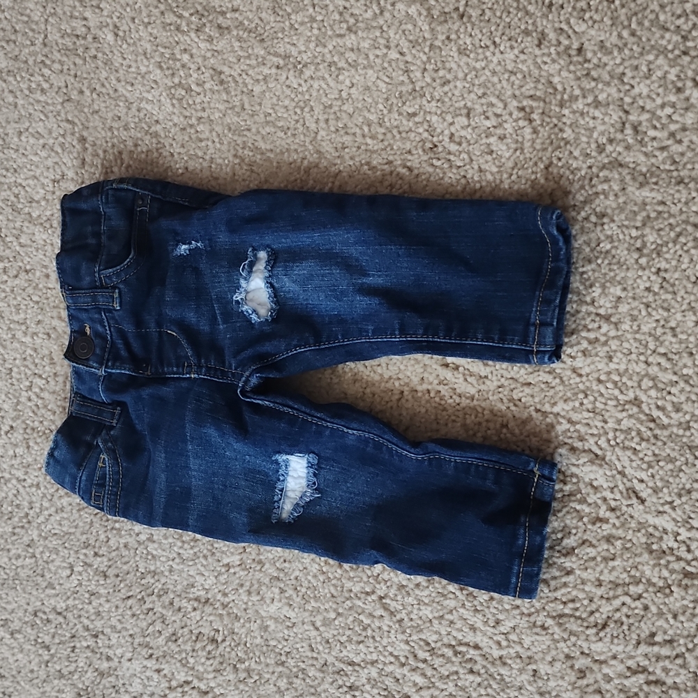 Cat & Jack ripped blue jeans 12m